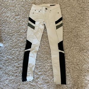 Rag & bone white derailed skinny jean